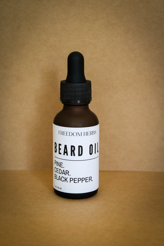 Pine. Cedar. Black Pepper. Beard Oil